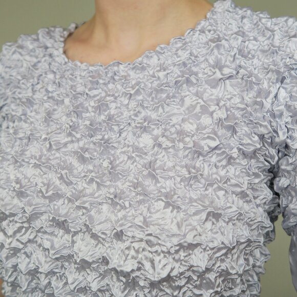 Vintage 90s Silver Bubble Popcorn Shirt - Picture 4 of 9